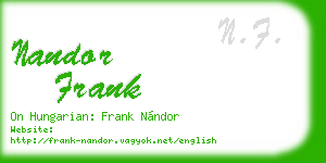 nandor frank business card